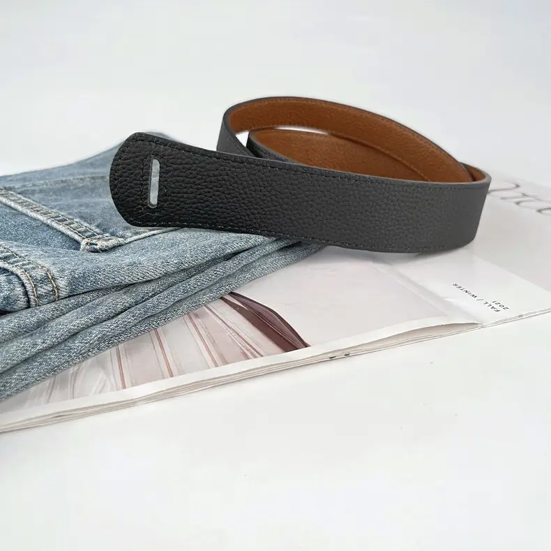 Women's Brown Cowhide Belt with Black Core — feature 16