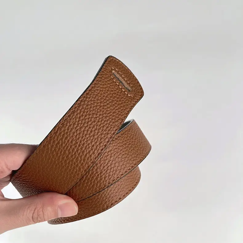 Women's Brown Cowhide Belt with Black Core — feature 4