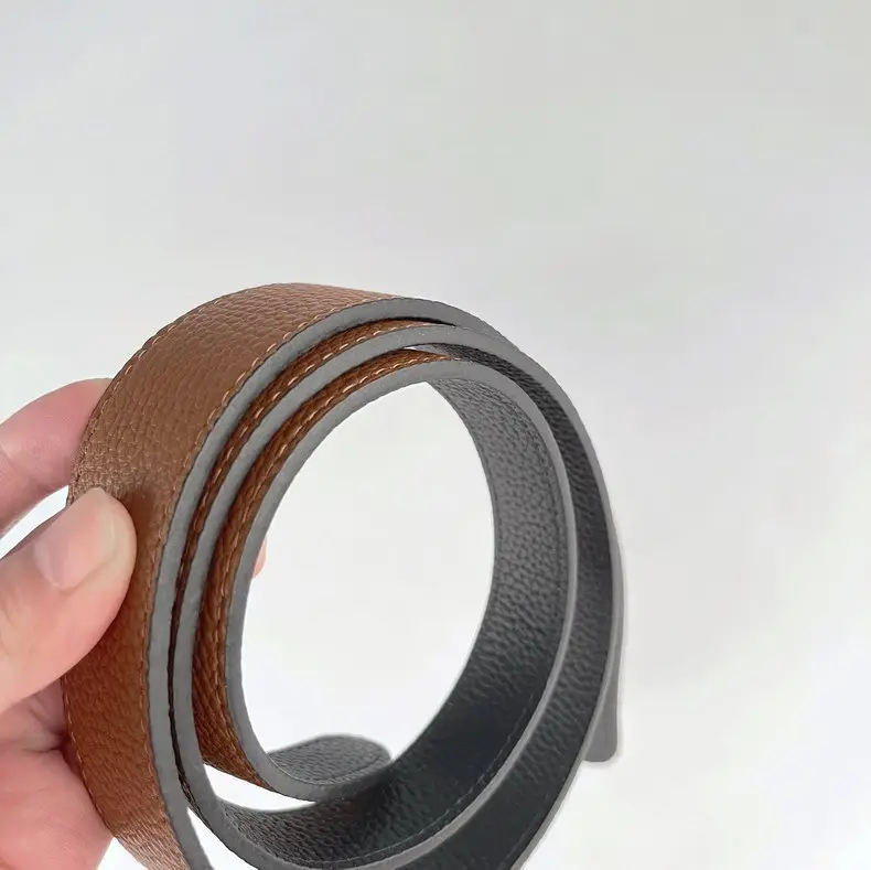 Women's Brown Cowhide Belt with Black Core — feature 5