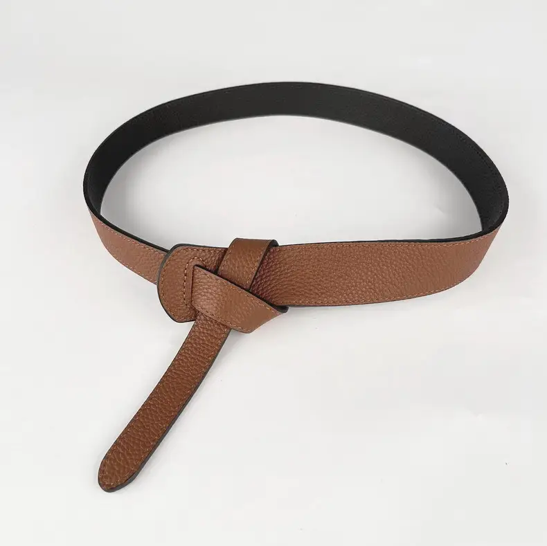 Women's Brown Cowhide Belt with Black Core — feature 6
