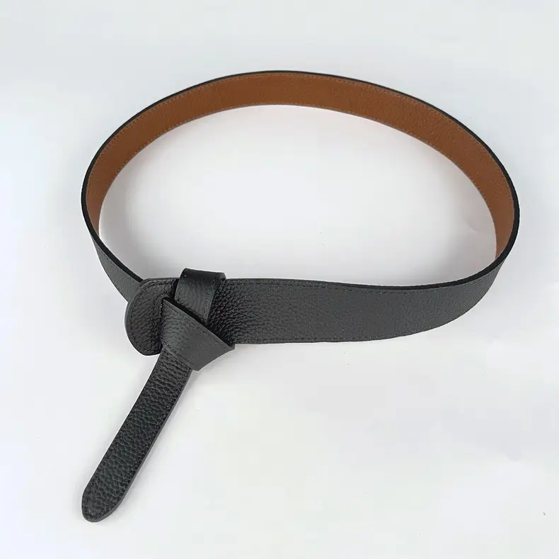 Women's Brown Cowhide Belt with Black Core — feature 7