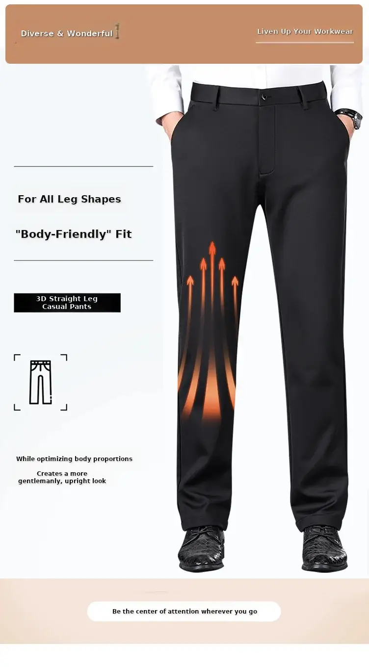 Men Black Stretch Knitted Pants Autumn Business Suit — feature 12