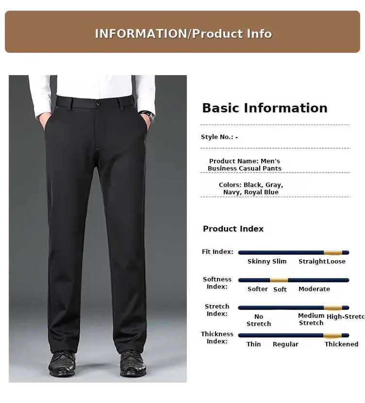 Men Black Stretch Knitted Pants Autumn Business Suit — feature 15