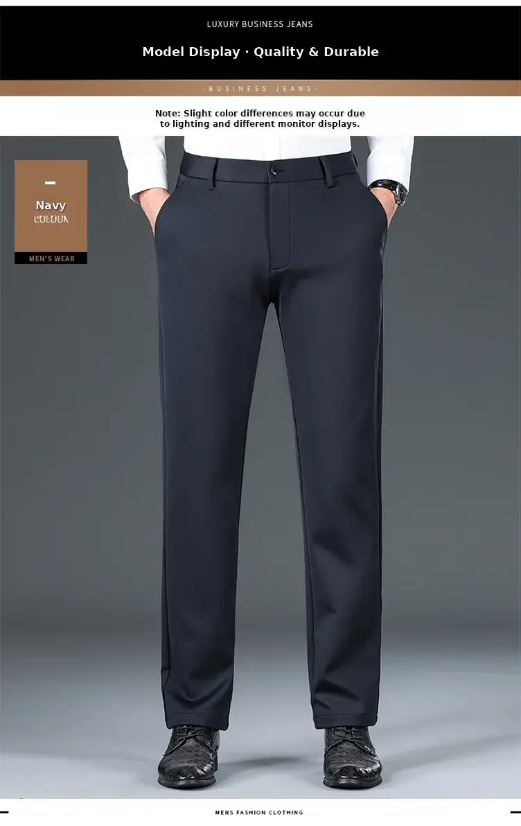Men Black Stretch Knitted Pants Autumn Business Suit — feature 18