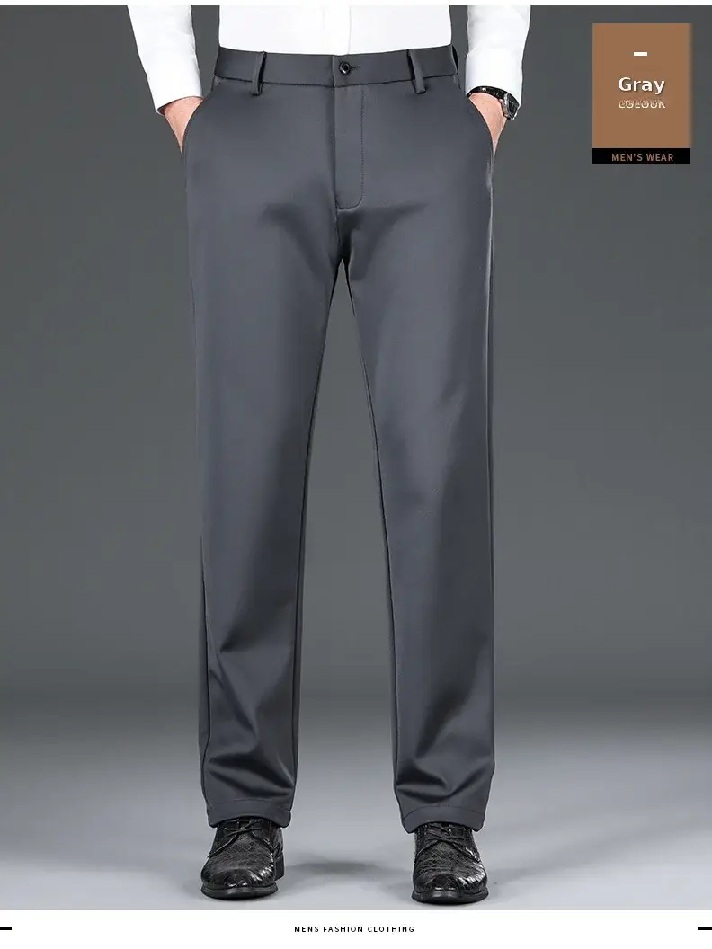 Men Black Stretch Knitted Pants Autumn Business Suit — feature 29