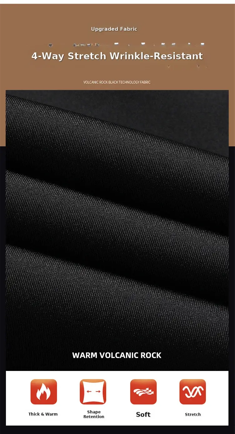 Men Black Stretch Knitted Pants Autumn Business Suit — feature 3