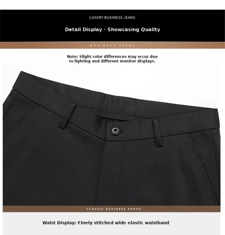 Men Black Stretch Knitted Pants Autumn Business Suit — feature 32
