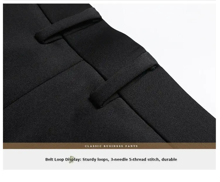 Men Black Stretch Knitted Pants Autumn Business Suit — feature 37