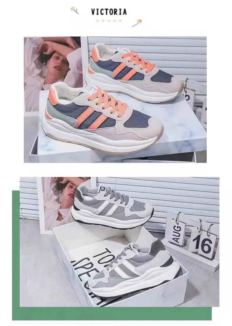 Autumn Style Sneakers, Trendy Thick-Soled Comfortable Flat Shoes, Women's Casual Lightweight Sports Sneakers Wholesale — feature 29