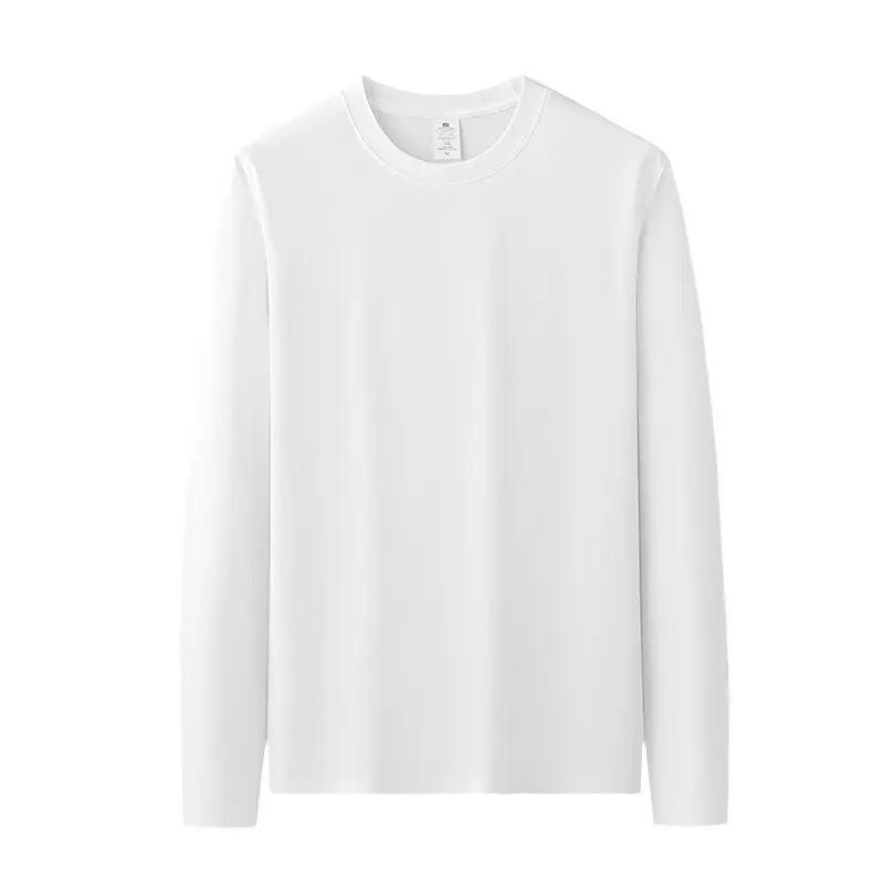 White Long Sleeve Cotton T-Shirt 210g - Image 6