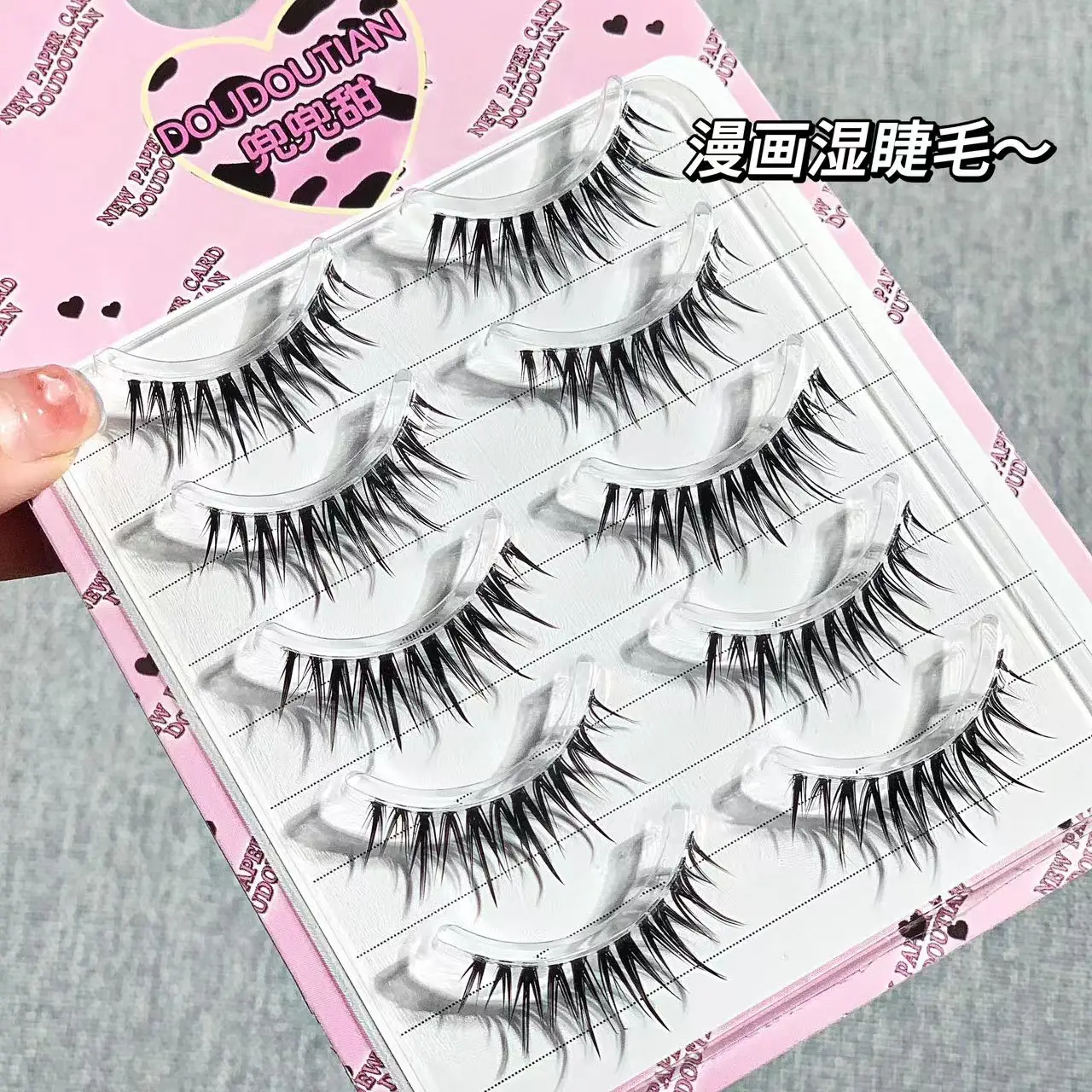 Sweet Cartoon Eyelashes Clustered W-Shaped Long Curled Grafted - Image 3