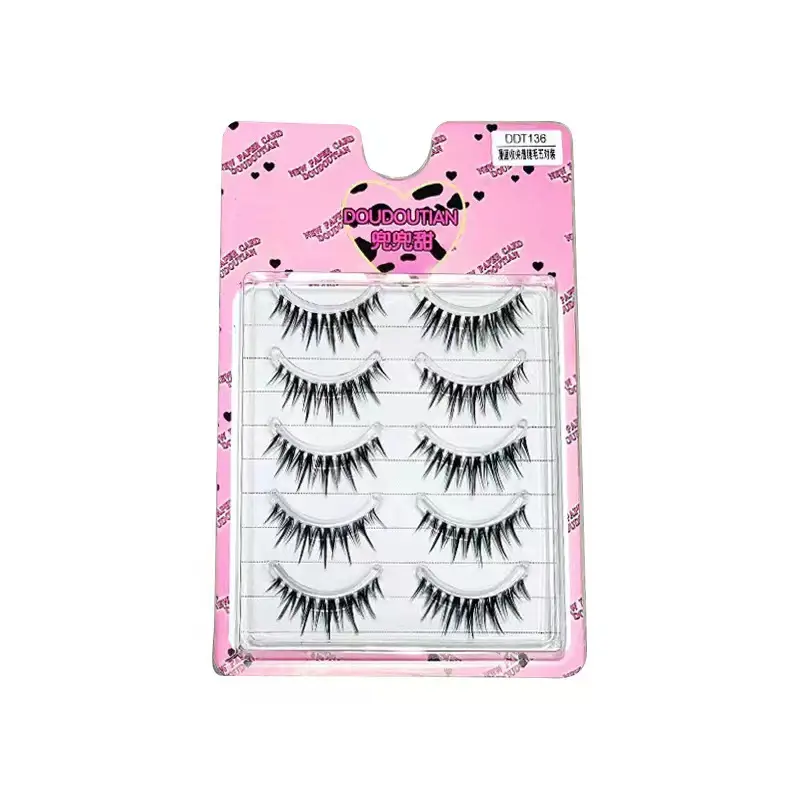 Sweet Cartoon Eyelashes Clustered W-Shaped Long Curled Grafted - Image 6