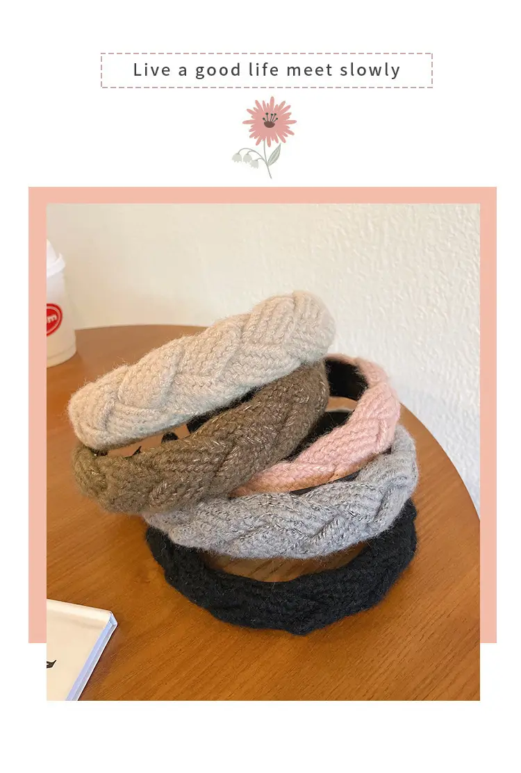 All-Matching Knitted Wool Twist Headbands for Women — feature 1