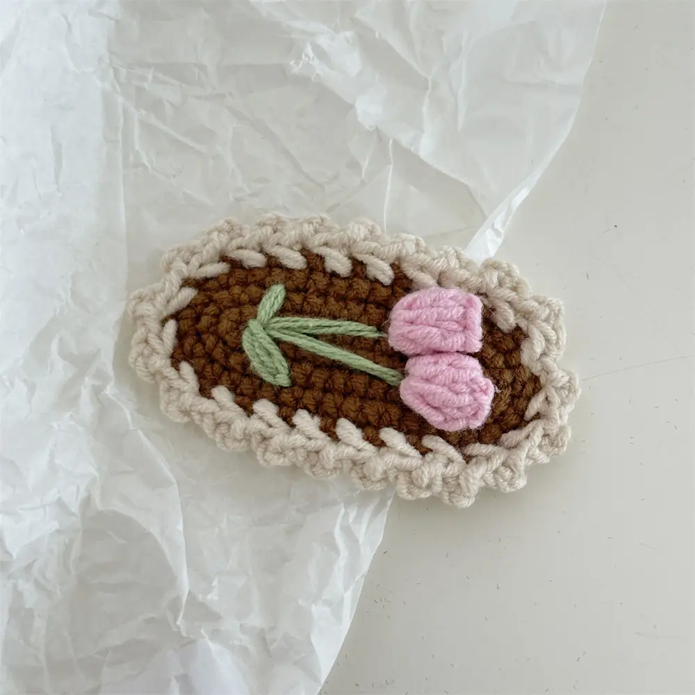 Cute Embroidered Hair Clip for Girls Autumn Winter