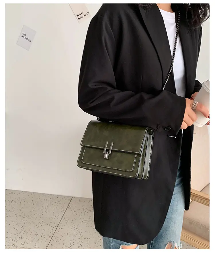 Brown Textured Chain Shoulder Bag for Women — feature 14