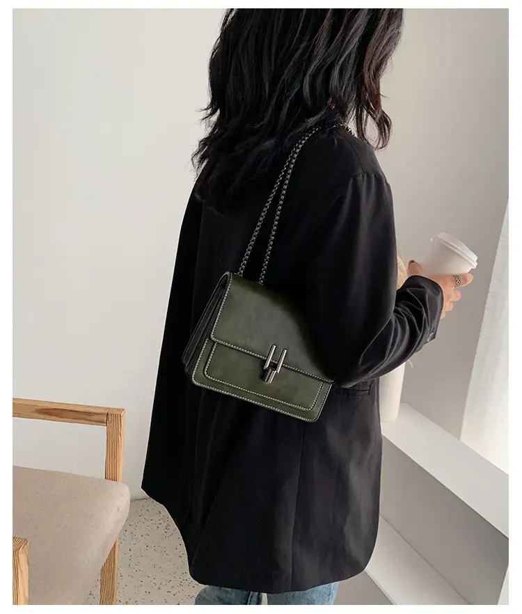 Brown Textured Chain Shoulder Bag for Women — feature 15