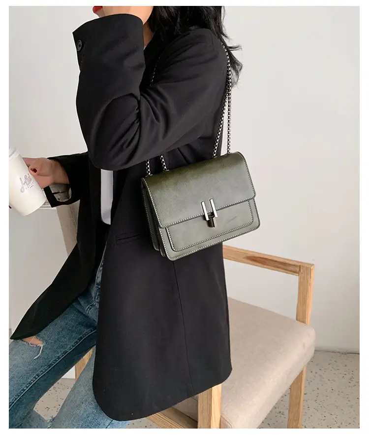 Brown Textured Chain Shoulder Bag for Women — feature 16