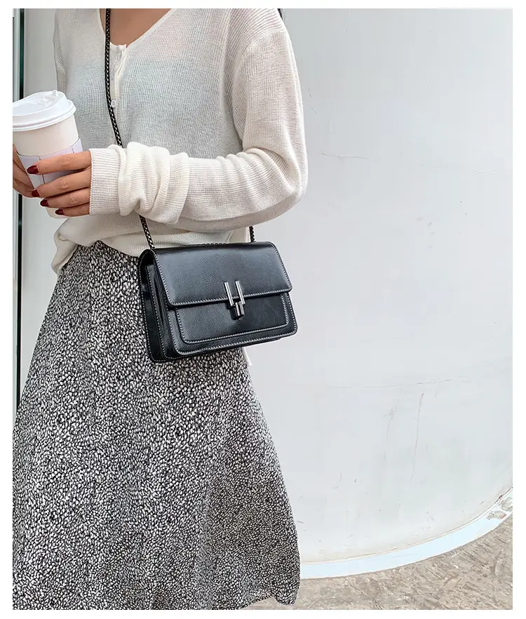 Brown Textured Chain Shoulder Bag for Women — feature 20