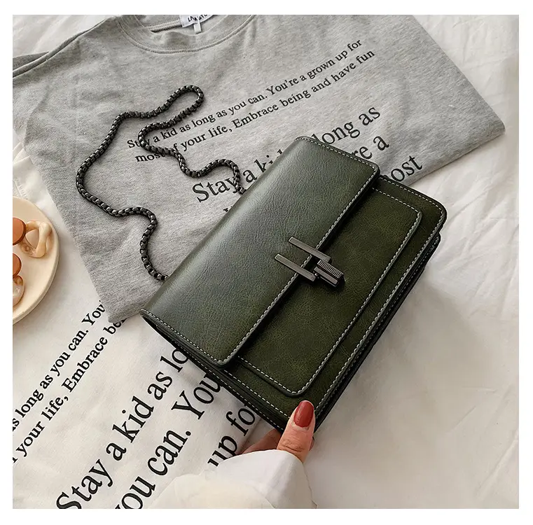 Brown Textured Chain Shoulder Bag for Women — feature 26