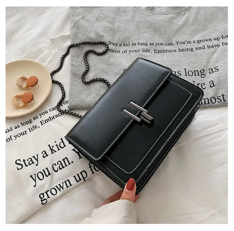 Brown Textured Chain Shoulder Bag for Women — feature 27