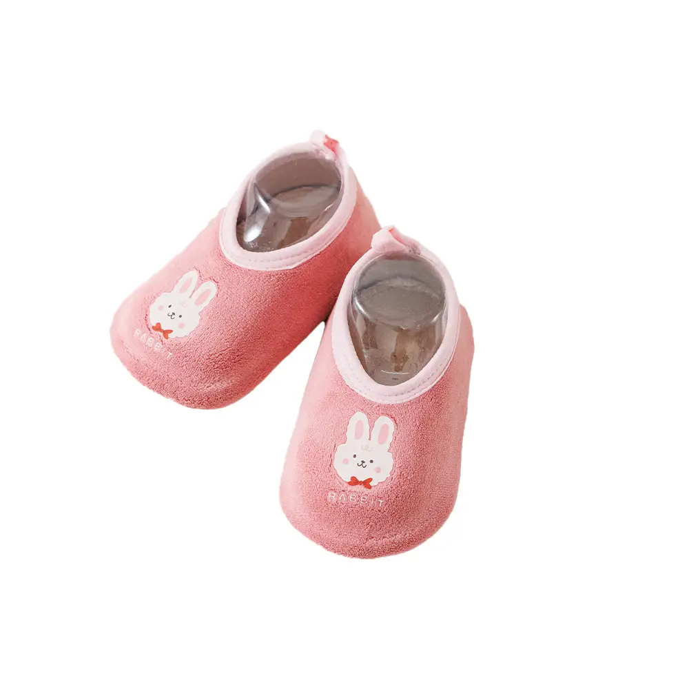 Pink Bunny Baby Floor Socks for Kids Autumn Winter