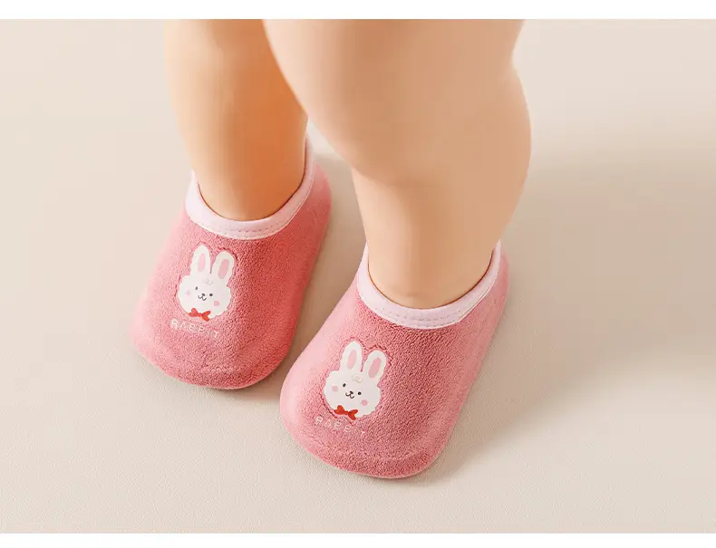 Pink Bunny Baby Floor Socks for Kids Autumn Winter — feature 9