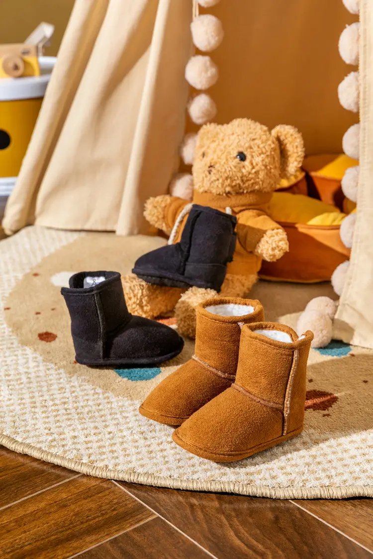 Jingshilu Baby Warm Lamb Wool Shoes Black Newborn — feature 8