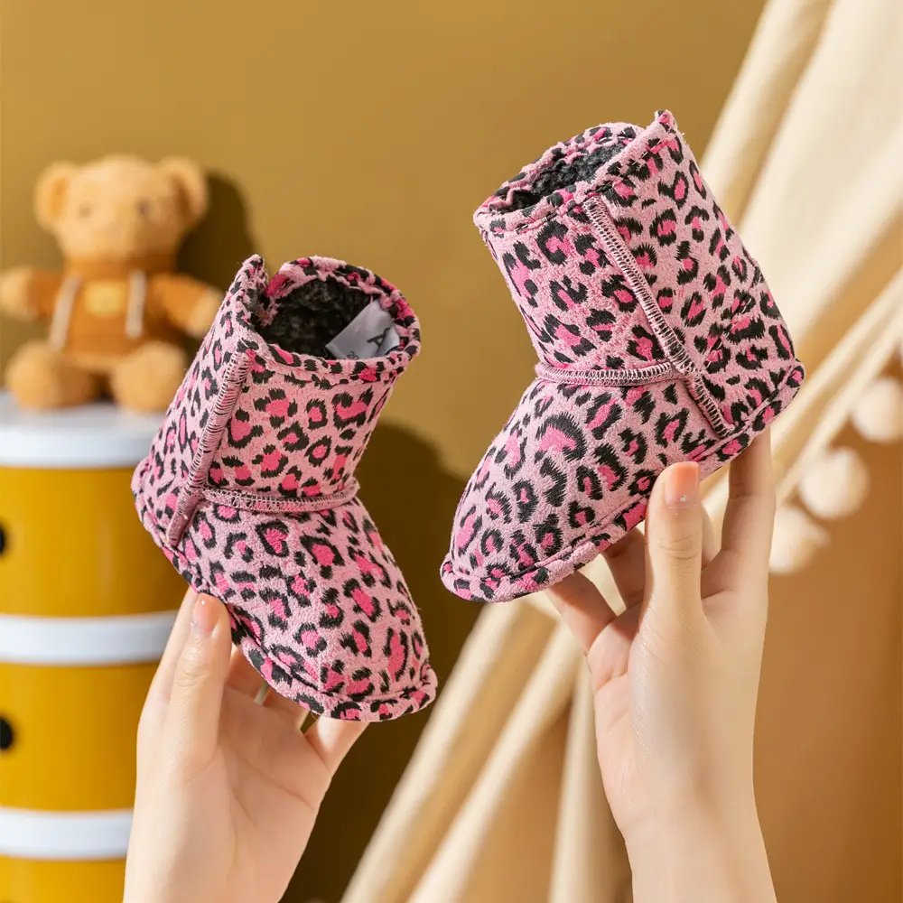 Jingshilu Baby Warm Lamb Wool Shoes Black Newborn - Image 3