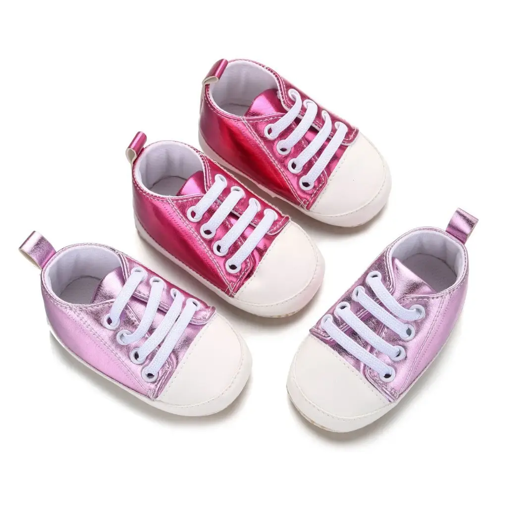 Casual baby shoes artificial PU canvas shoes non-slip soft bottom toddler shoes baby shoes 0-18 months breathable wear-resistant