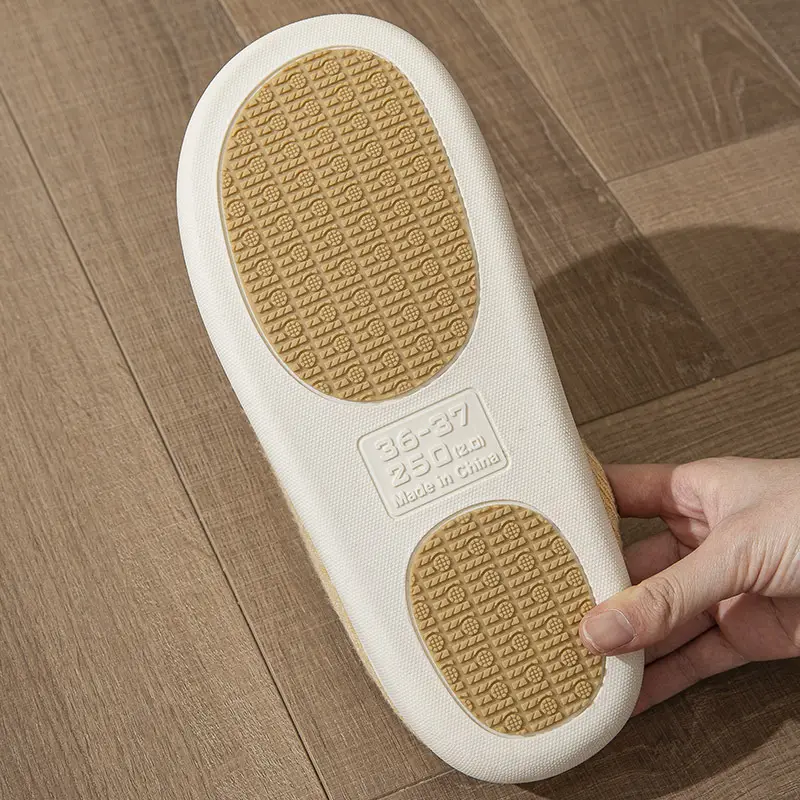 Home Indoor Non-Slip Cotton Slippers for Women in Autumn and Winter, Simple Fleece-Lined Thickened Warm Slippers for Couples, Men's Home Leisure Slippers - Image 6