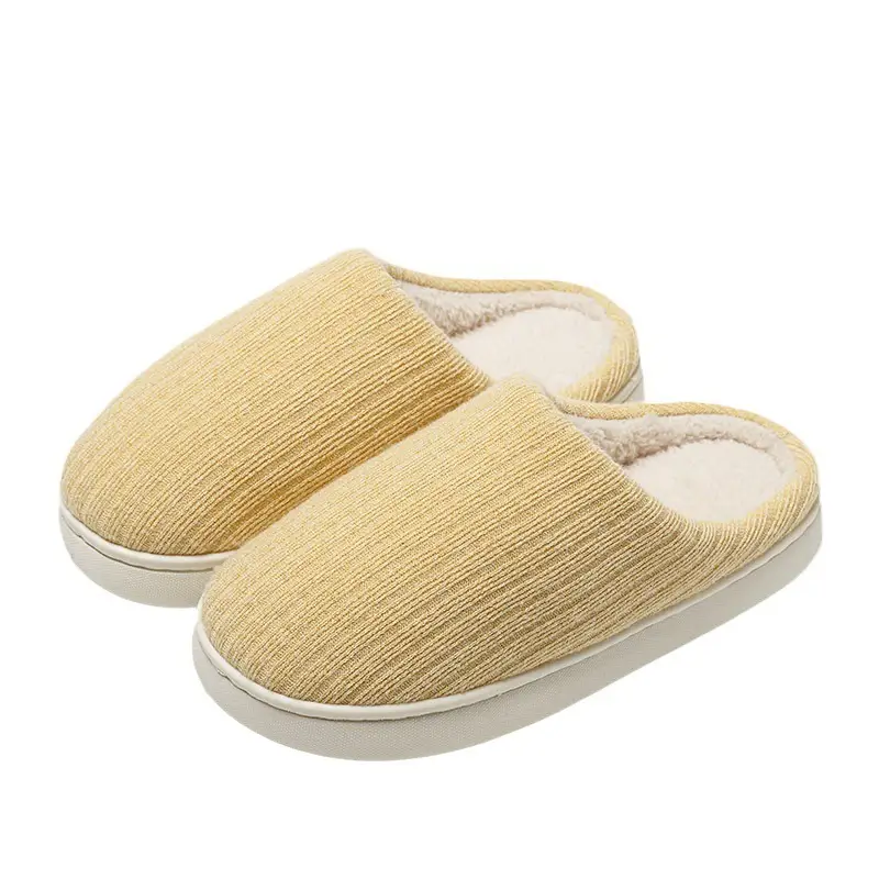 Home Indoor Non-Slip Cotton Slippers for Women in Autumn and Winter, Simple Fleece-Lined Thickened Warm Slippers for Couples, Men's Home Leisure Slippers - Image 8