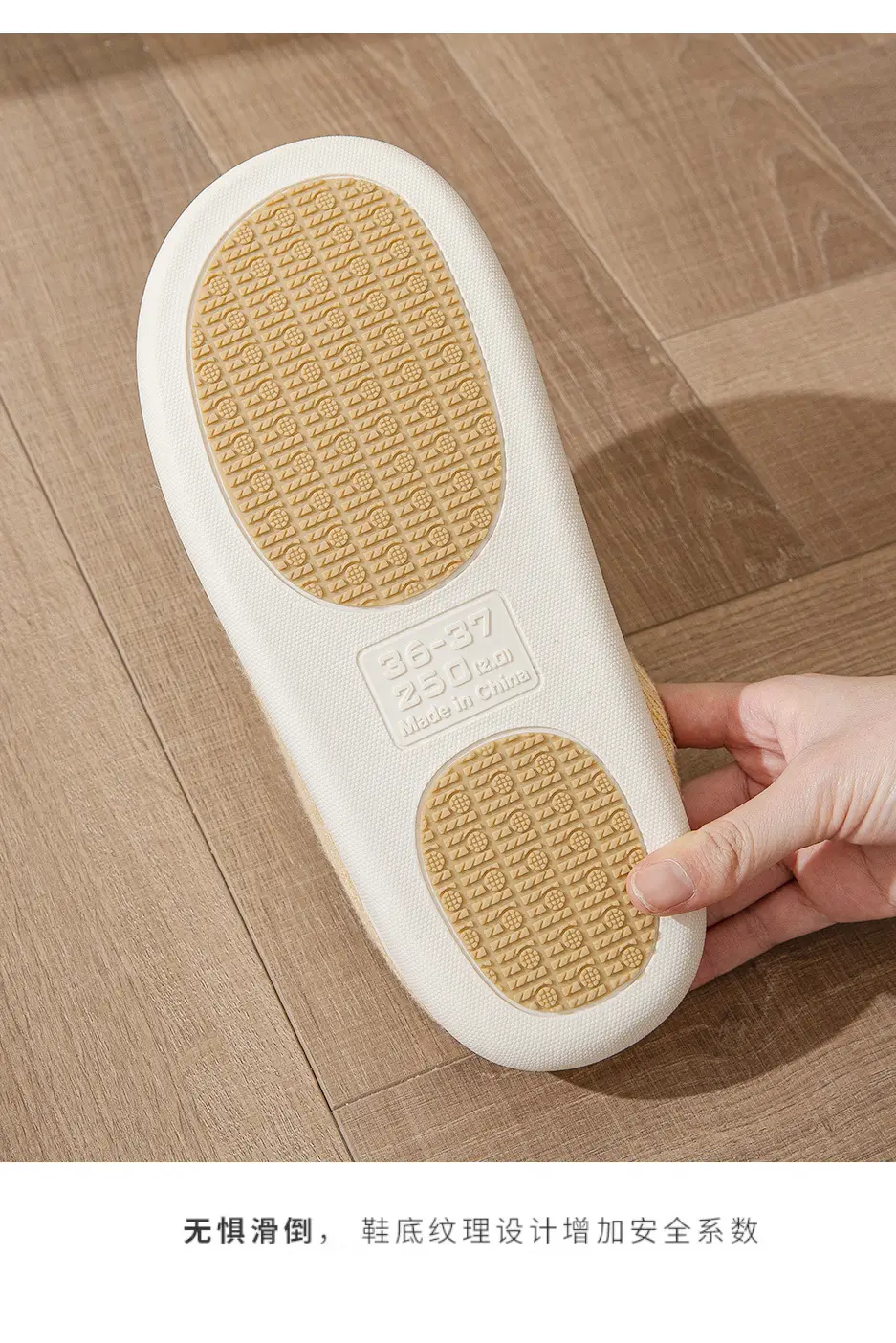 Home Indoor Non-Slip Cotton Slippers for Women in Autumn and Winter, Simple Fleece-Lined Thickened Warm Slippers for Couples, Men's Home Leisure Slippers — feature 9