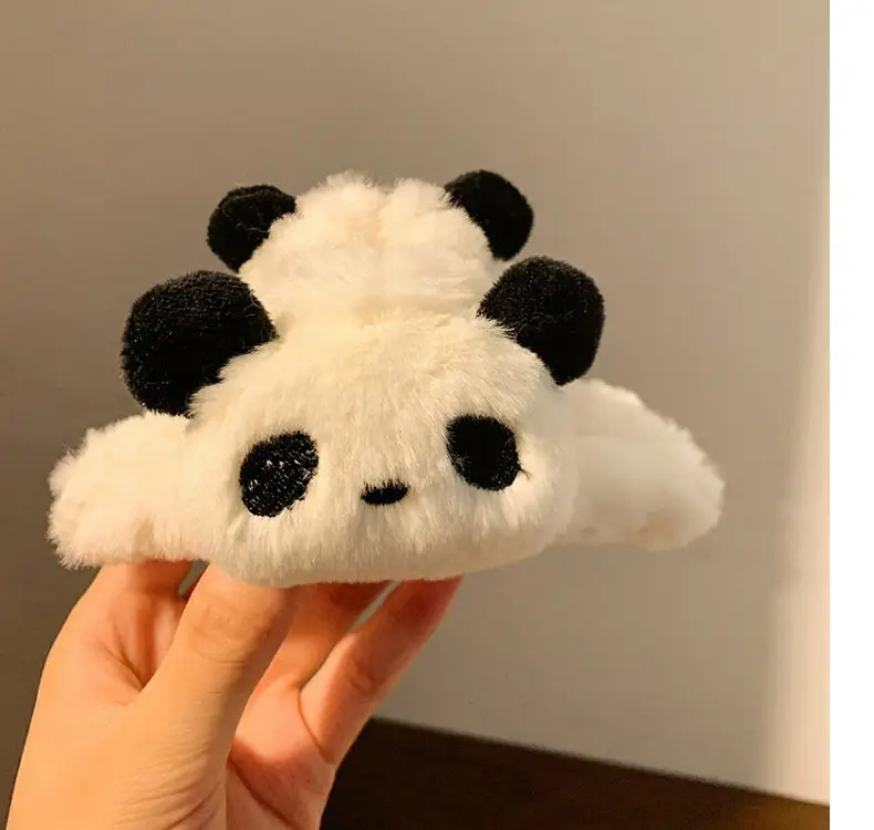 Cute Panda Plush Hair Clip for Women — feature 3