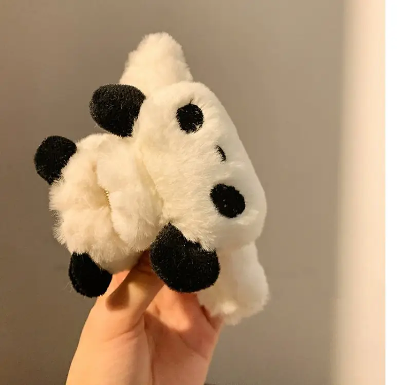 Cute Panda Plush Hair Clip for Women — feature 4