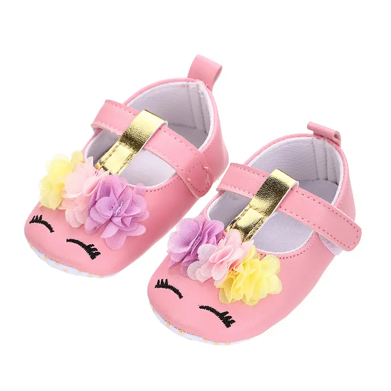 Princess baby casual non-slip soft cloth sole shoes 0-18 months baby double Velcro toddler shoes PU leather sandals - Image 4