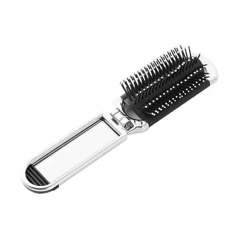 Women's Mini Hair Brush with Mirror and Air Cushion Design