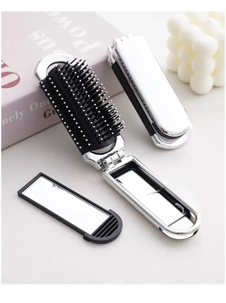 Women's Mini Hair Brush with Mirror and Air Cushion Design — feature 17