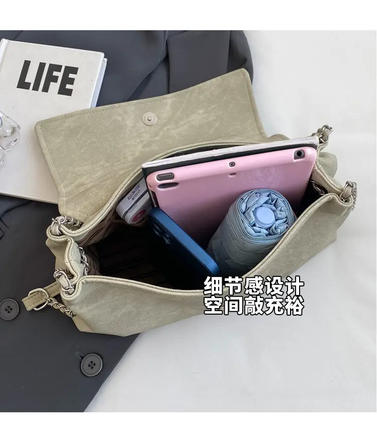 Beige Vintage Chain Shoulder Bag for Women 2026 — feature 17