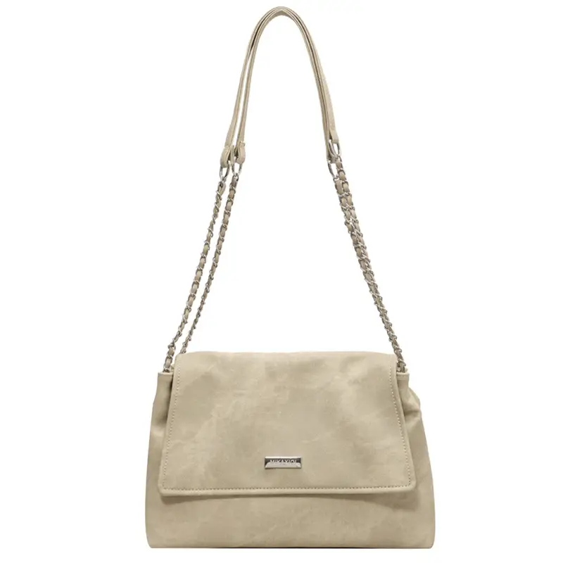Beige Vintage Chain Shoulder Bag for Women 2026 - Image 4