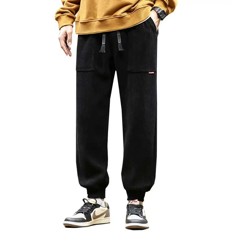 Men Fleece Lined Grey Winter Tied Pants - Image 7