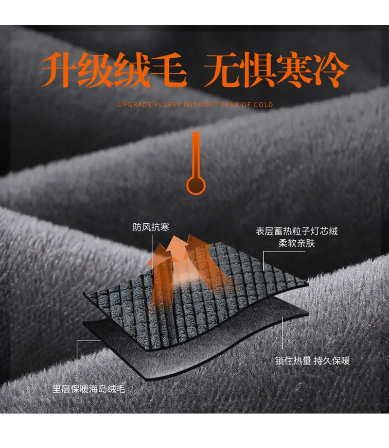 Men Fleece Lined Grey Winter Tied Pants — feature 3