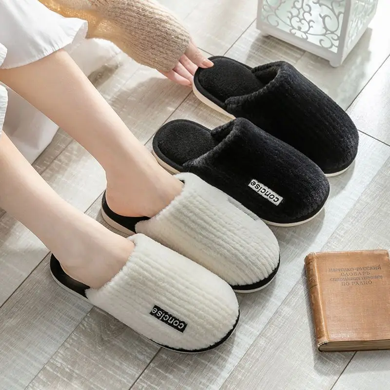 Cixi Cotton Slippers Spring and Autumn Men's Winter Home Indoor Non-slip Home Warm Couple's Winter Fur Plush Men - Image 28