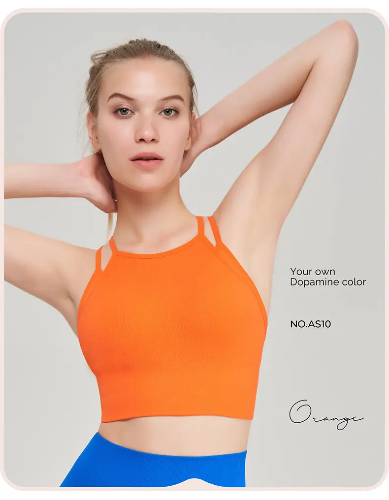New fake two-piece sports underwear women's thin shoulder strap beauty back shockproof running yoga workout clothes sports bra vest — feature 18