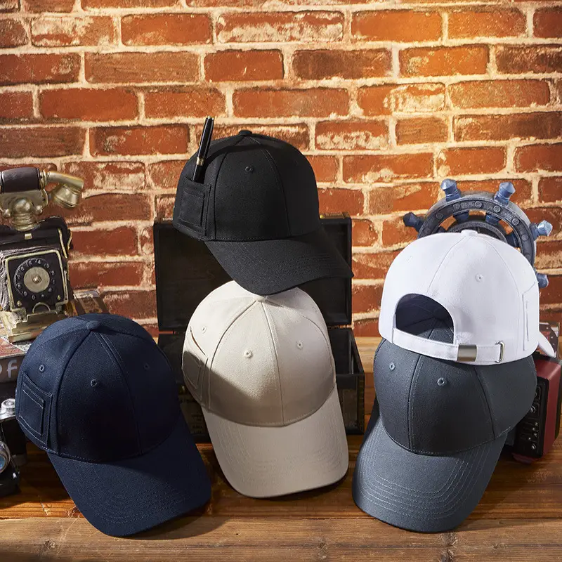 Men's Beige Peaked Cap with Personal Pocket Storage - Image 9