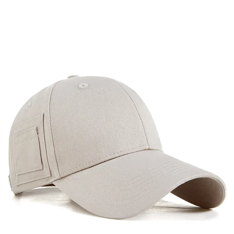 Men's Beige Peaked Cap with Personal Pocket Storage - Image 5