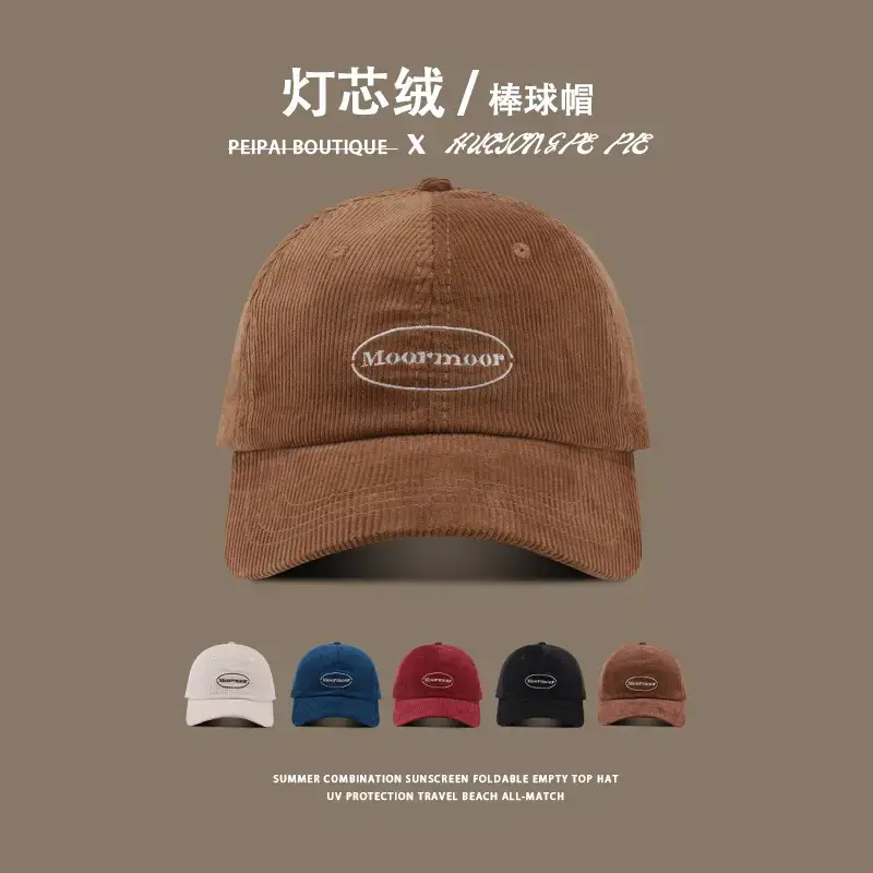 Men's Corduroy Sun Hat Brown Winter Autumn - Image 7