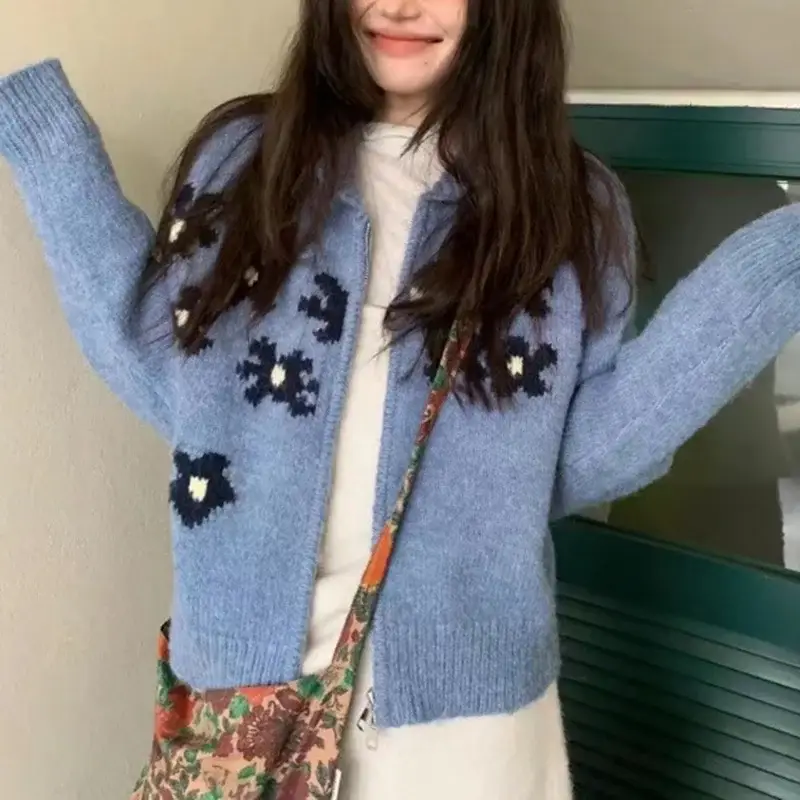Women High Collar Knitted Sweater Grey 2025 — feature 11