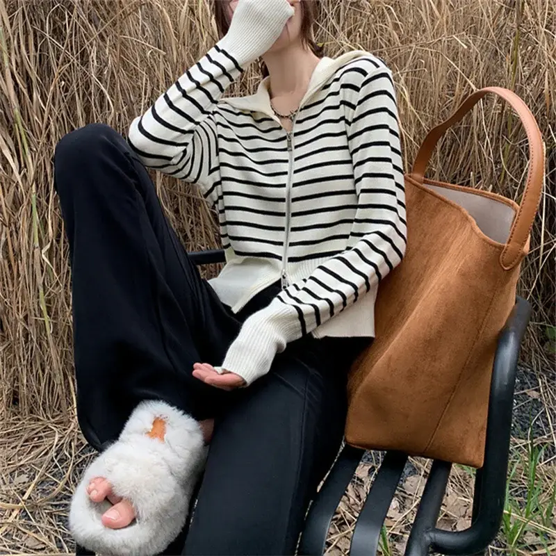 Women High Collar Knitted Sweater Grey 2025 — feature 14