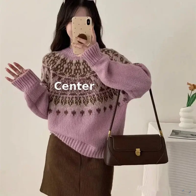 Women High Collar Knitted Sweater Grey 2025 — feature 19
