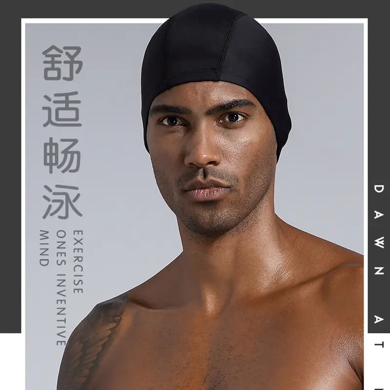 Men's swimming cap cloth swimming cap large comfortable ear protection fashion adult swimming hat swimming goggles suit durable